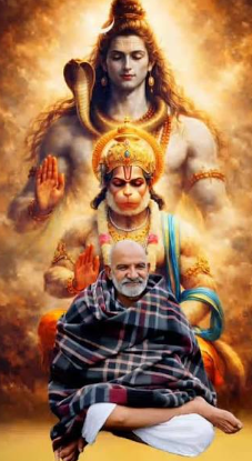 Neem Karori Baba with Hanuman and Shiva